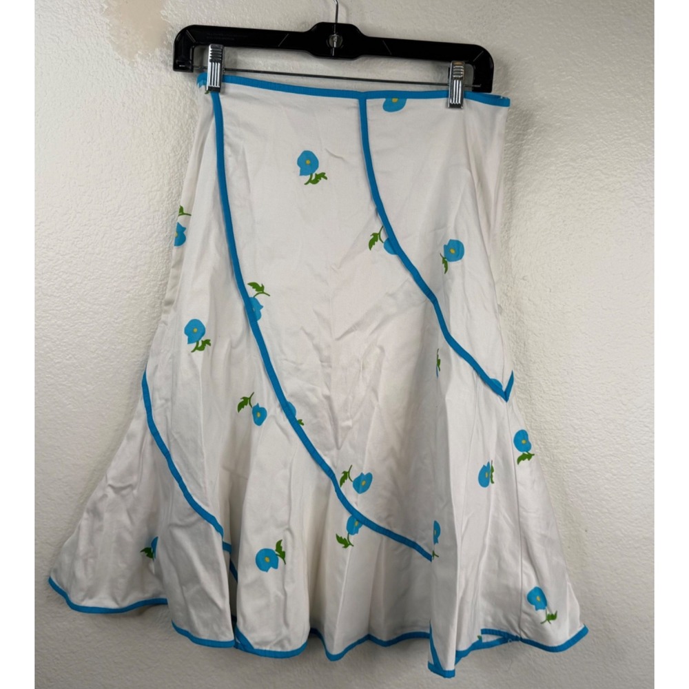 Georgiou Women's Cottage Core Fairy 90's Y2K Boho Floral Skirt White Size M